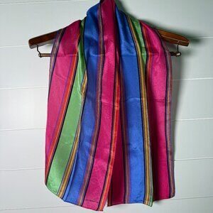 Liz Claiborne Silk Scarf 51"x10 1/2" Multicolor Vintage